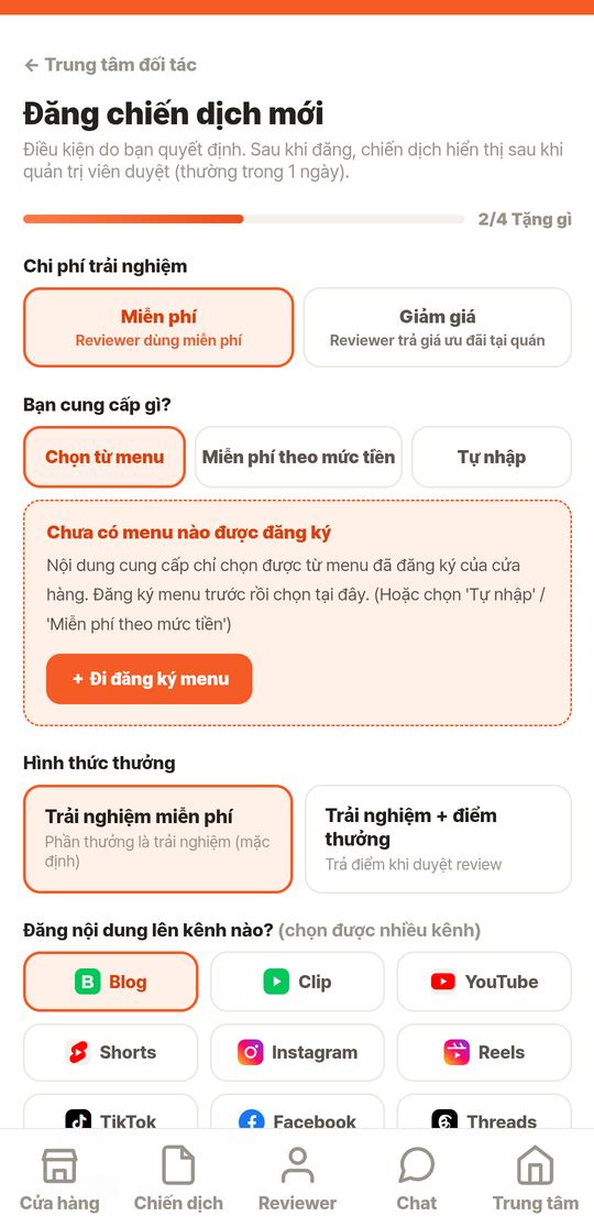 Bước 2/4 · Miễn phí hoặc Giảm giá
