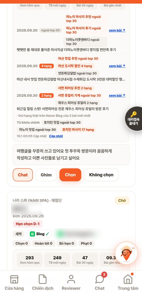 Bấm Chọn hoặc Không chọn